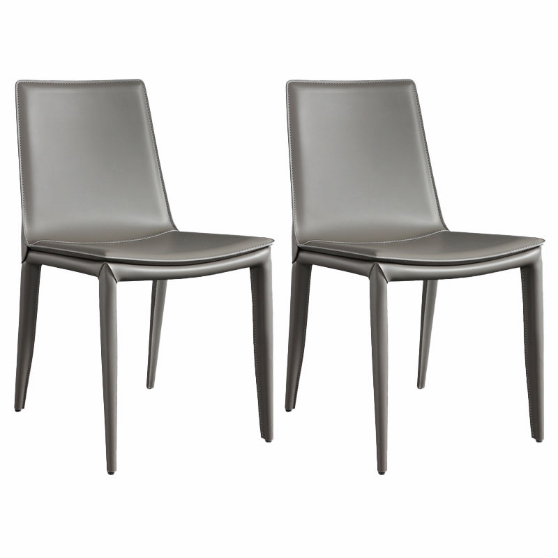 Upholstered Armless Dining Chairs Faux Leather Dining Side Chair