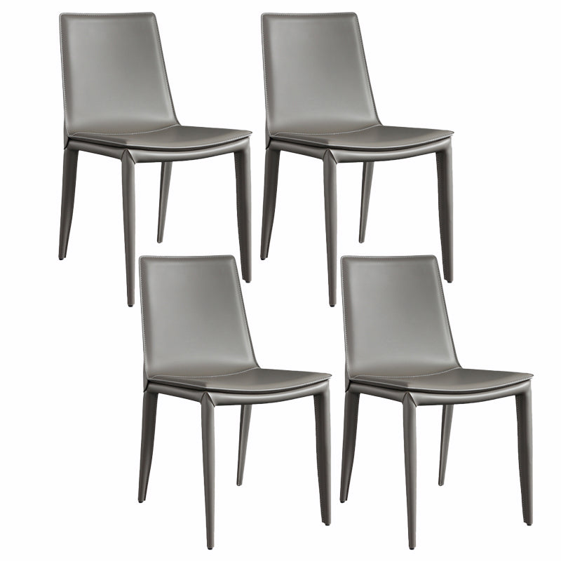 Upholstered Armless Dining Chairs Faux Leather Dining Side Chair