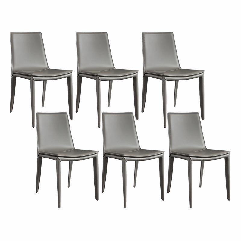 Upholstered Armless Dining Chairs Faux Leather Dining Side Chair