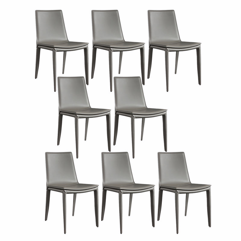 Upholstered Armless Dining Chairs Faux Leather Dining Side Chair