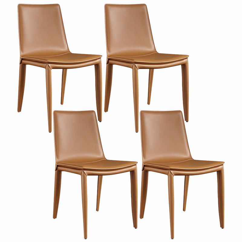 Upholstered Armless Dining Chairs Faux Leather Dining Side Chair