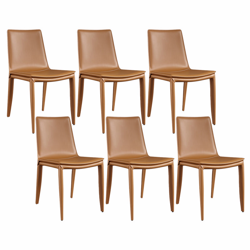 Upholstered Armless Dining Chairs Faux Leather Dining Side Chair