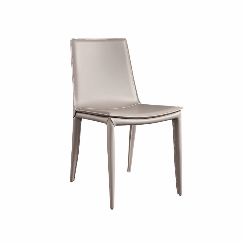 Upholstered Armless Dining Chairs Faux Leather Dining Side Chair