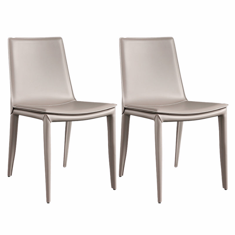 Upholstered Armless Dining Chairs Faux Leather Dining Side Chair