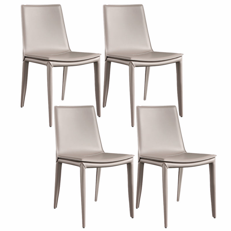 Upholstered Armless Dining Chairs Faux Leather Dining Side Chair
