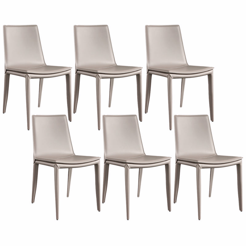 Upholstered Armless Dining Chairs Faux Leather Dining Side Chair