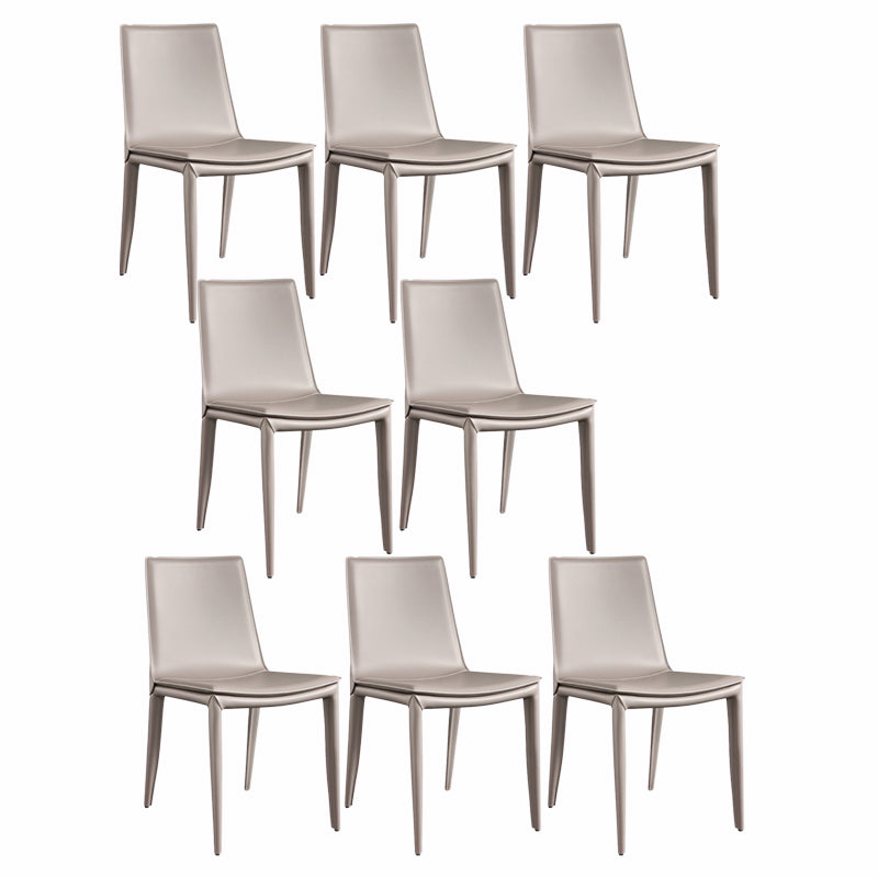 Upholstered Armless Dining Chairs Faux Leather Dining Side Chair