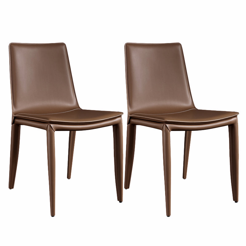 Upholstered Armless Dining Chairs Faux Leather Dining Side Chair
