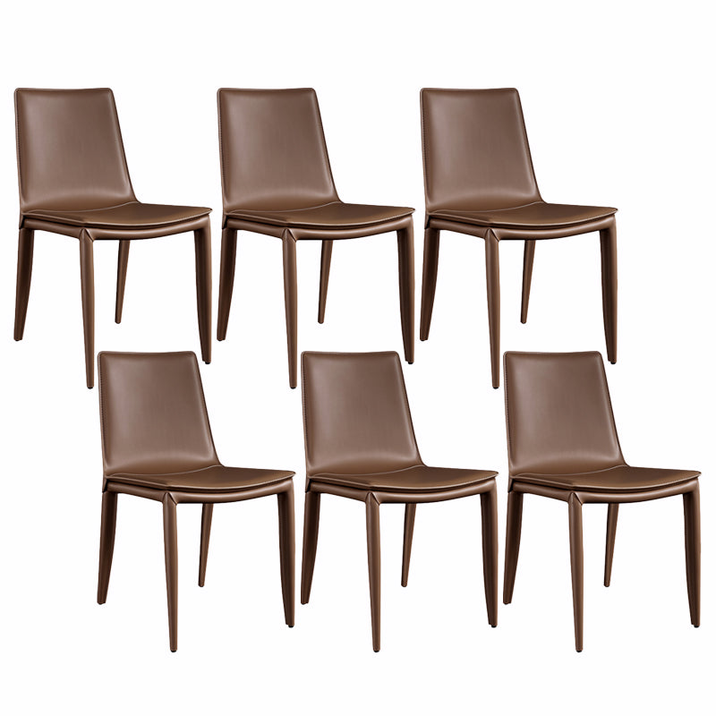 Upholstered Armless Dining Chairs Faux Leather Dining Side Chair