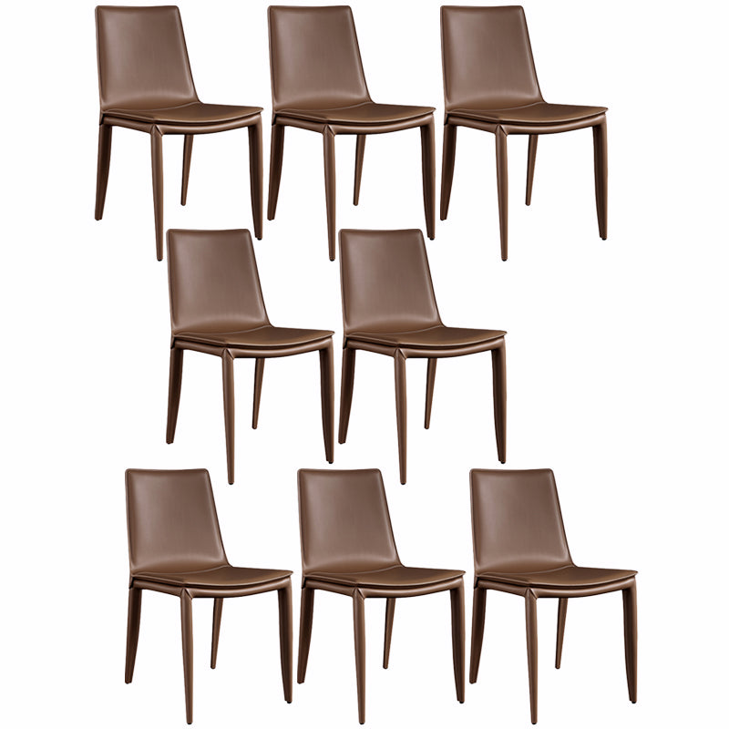 Upholstered Armless Dining Chairs Faux Leather Dining Side Chair