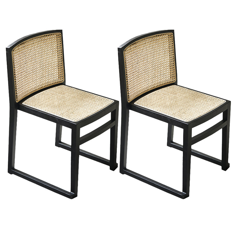 Traditional Style Dining Chairs Armless Chair with Wood Legs for Home