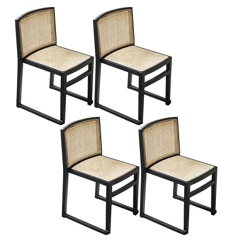 Traditional Style Dining Chairs Armless Chair with Wood Legs for Home