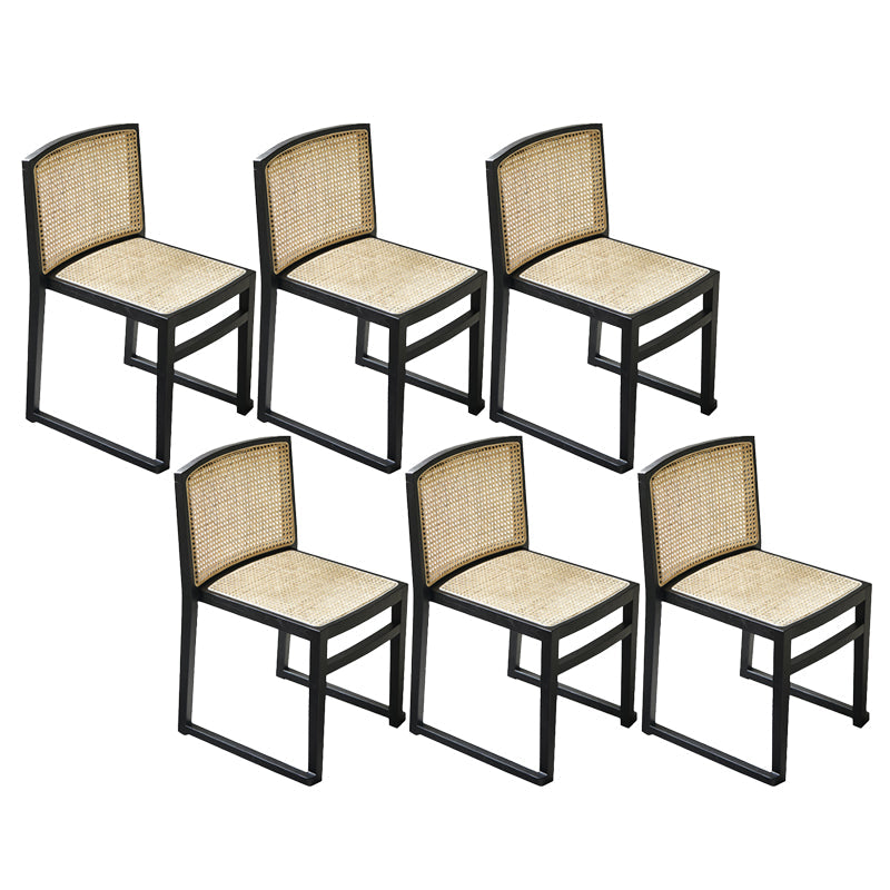 Traditional Style Dining Chairs Armless Chair with Wood Legs for Home