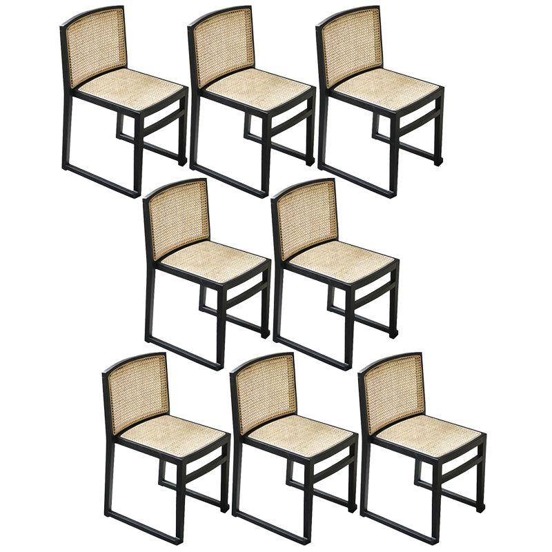 Traditional Style Dining Chairs Armless Chair with Wood Legs for Home