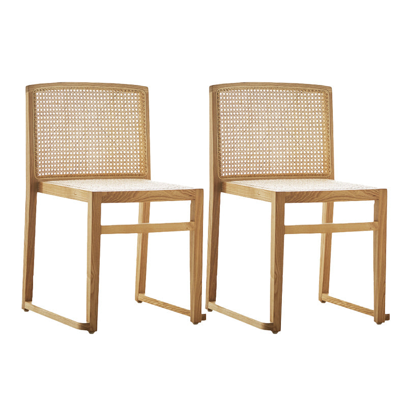 Traditional Style Dining Chairs Armless Chair with Wood Legs for Home