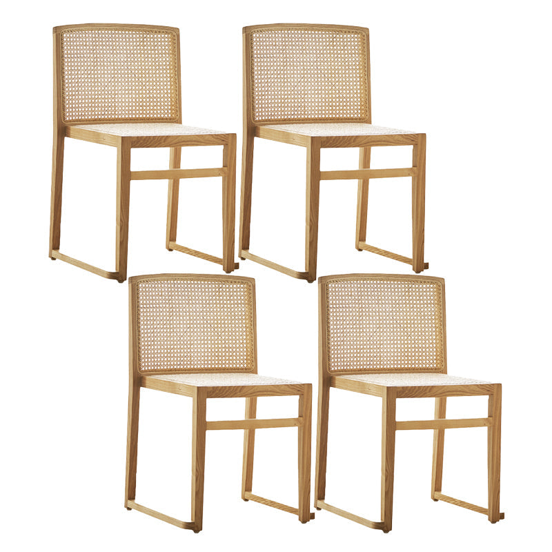 Traditional Style Dining Chairs Armless Chair with Wood Legs for Home