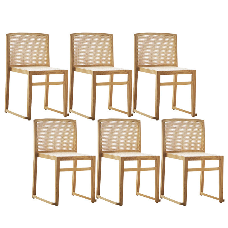 Traditional Style Dining Chairs Armless Chair with Wood Legs for Home