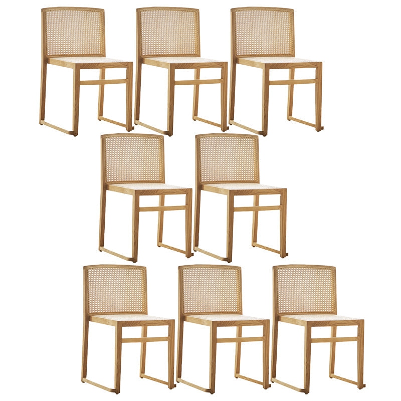 Traditional Style Dining Chairs Armless Chair with Wood Legs for Home