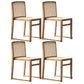 Traditional Style Dining Chairs Armless Chair with Wood Legs for Home