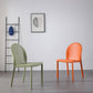 Orange and Green Dining Chairs Modern Faux Leather Armless Dining Side Chair