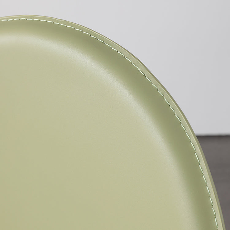 Orange and Green Dining Chairs Modern Faux Leather Armless Dining Side Chair