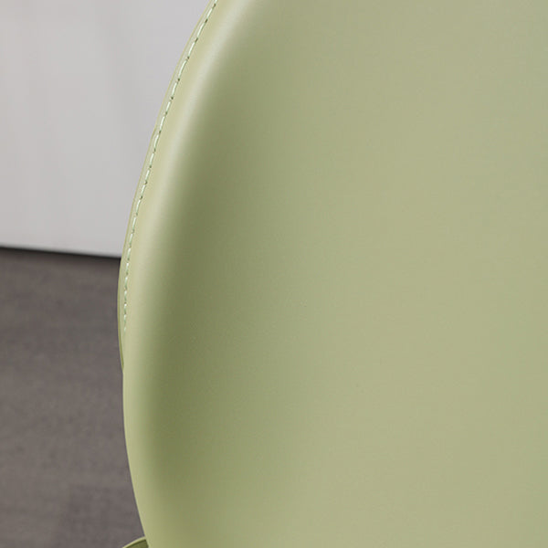 Orange and Green Dining Chairs Modern Faux Leather Armless Dining Side Chair