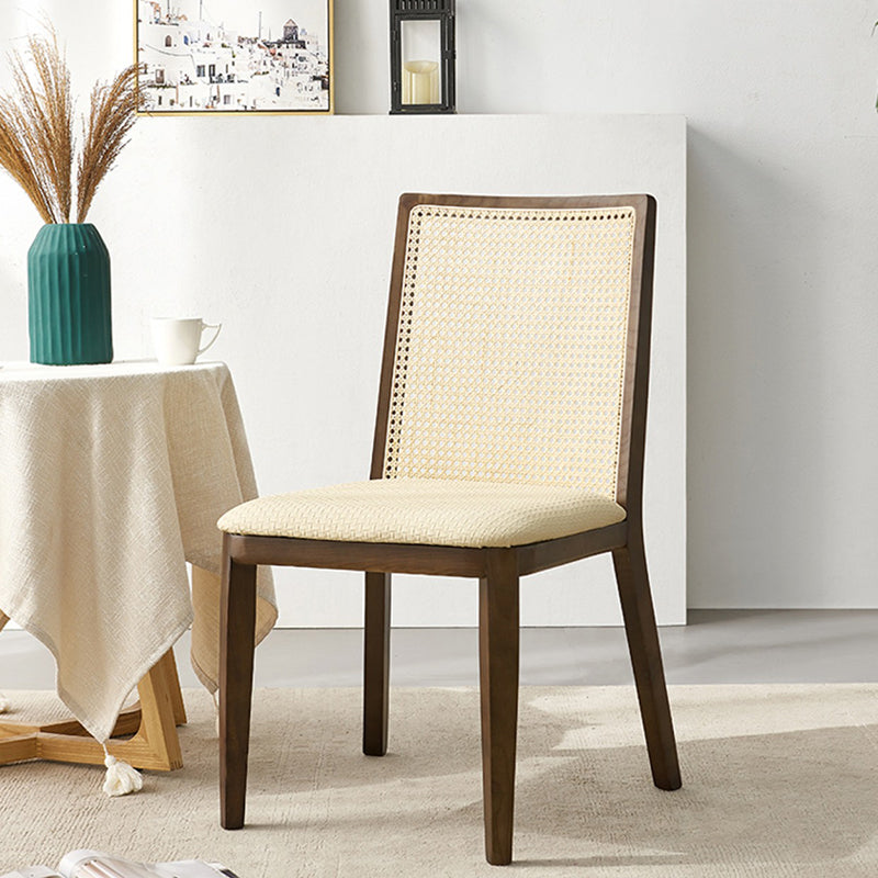 Traditional Style Dining Chair Armless Chairs with Wood Legs for Home