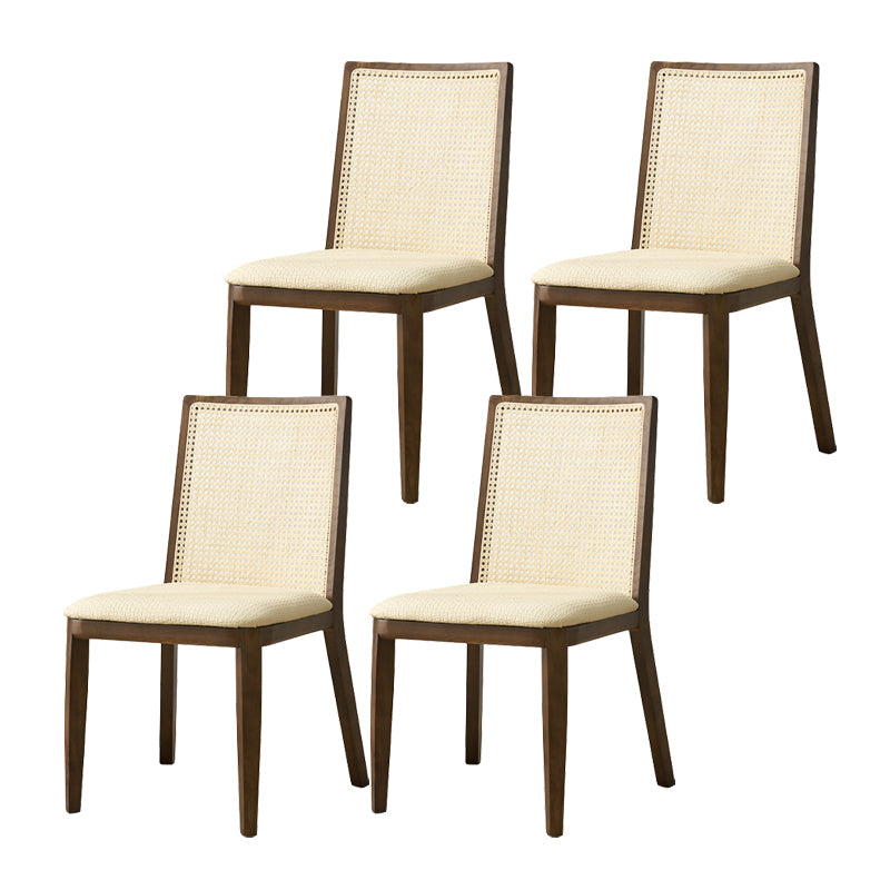Traditional Style Dining Chair Armless Chairs with Wood Legs for Home