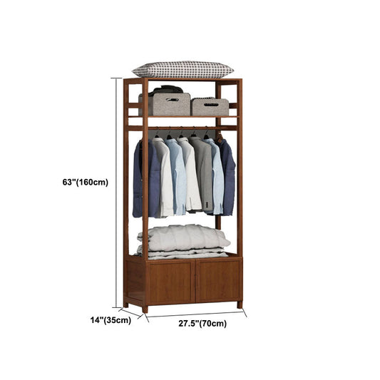 Zeitgenössische Holzattrack Hängende Schiene und Regale Aufbewahrungsbleiderbügel