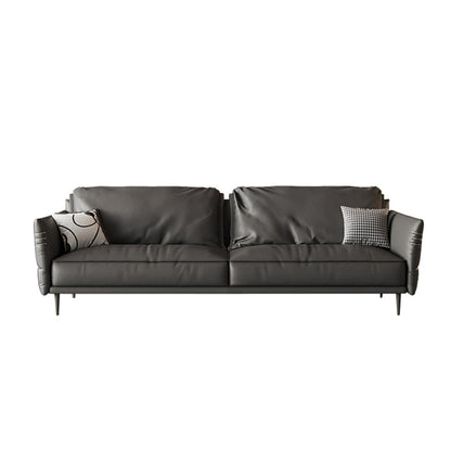 Panchina del divano resistente al braccio quadrato contemporaneo in pelle con cuscini