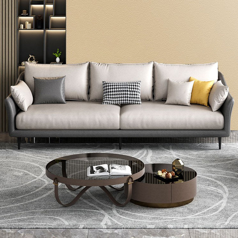 82.67 "L Faux Cuero Contemporáneo Sofá estándar de brazo inclinado