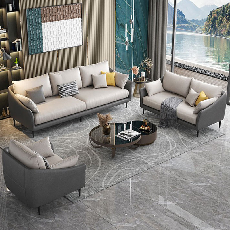 82.67 "L Faux Cuero Contemporáneo Sofá estándar de brazo inclinado