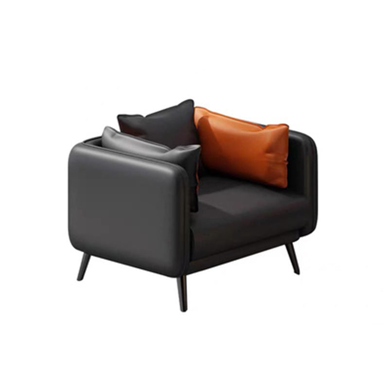 31.49 "H Faux Leather Contemporary Tuxedo Arm Sofa Standard Sofa