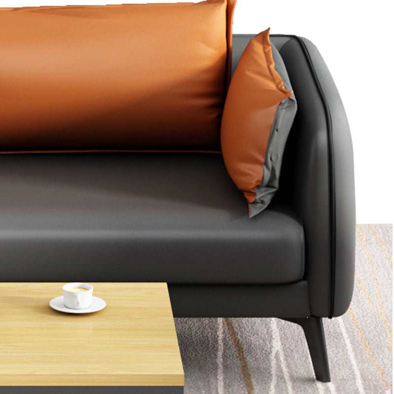 31.49 "H Faux Leather Contemporary Tuxedo Arm Sofa Standard Sofa