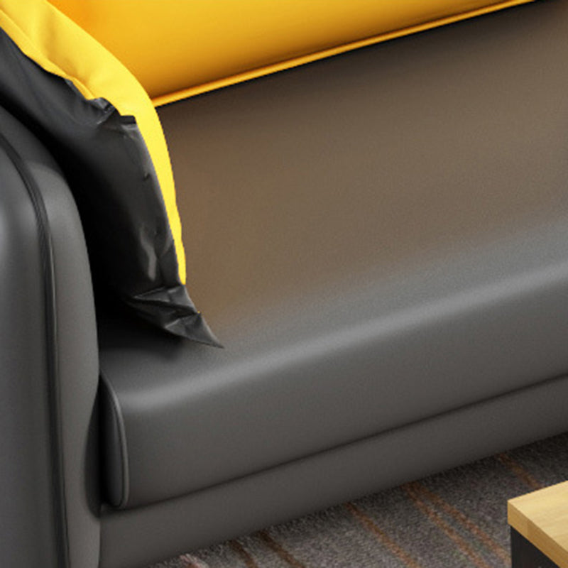 31.49 "H Faux Leather Contemporary Tuxedo Arm Sofa Standard Sofa