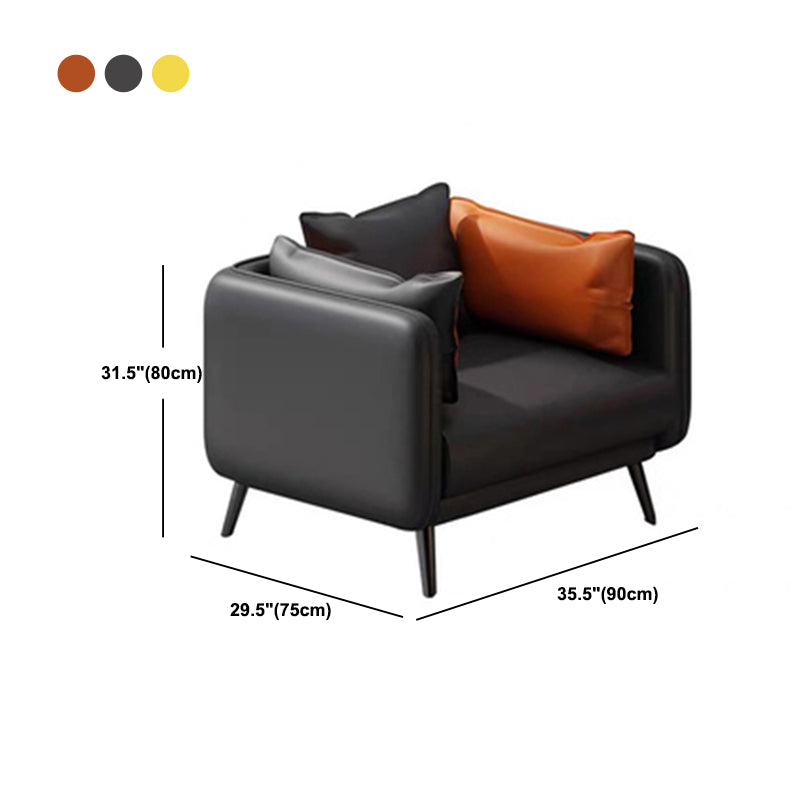 31.49 "H Faux Leather Contemporary Tuxedo Arm Sofa Standard Sofa