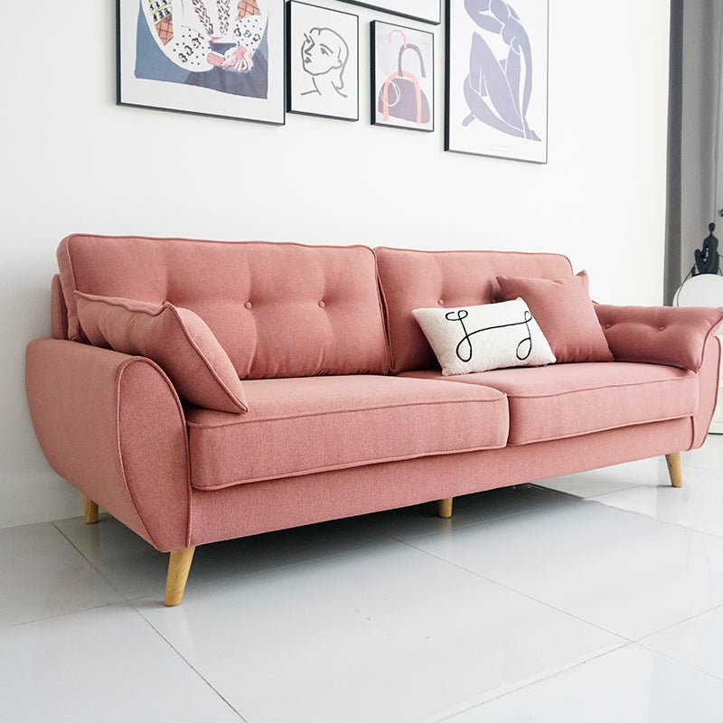63.38 Inch Long Flared Arm Sofa Contemporary Standard Sofa for Living Room
