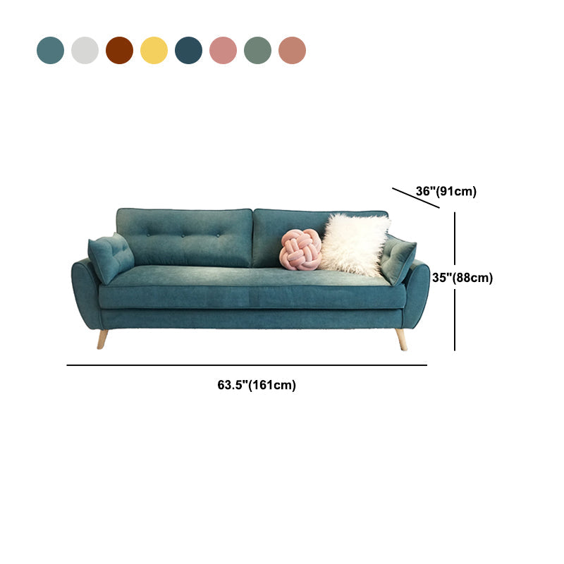 63.38 Inch Long Flared Arm Sofa Contemporary Standard Sofa for Living Room