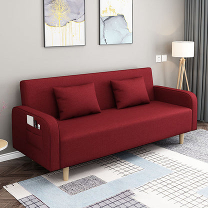 Divano contemporaneo con 2 cuscini convertibili braccio quadrato