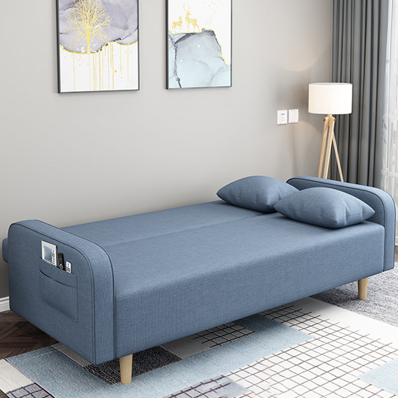 Divano contemporaneo con 2 cuscini convertibili braccio quadrato