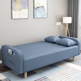 Sofá contemporáneo con 2 almohadas asientos de brazo cuadrado convertible