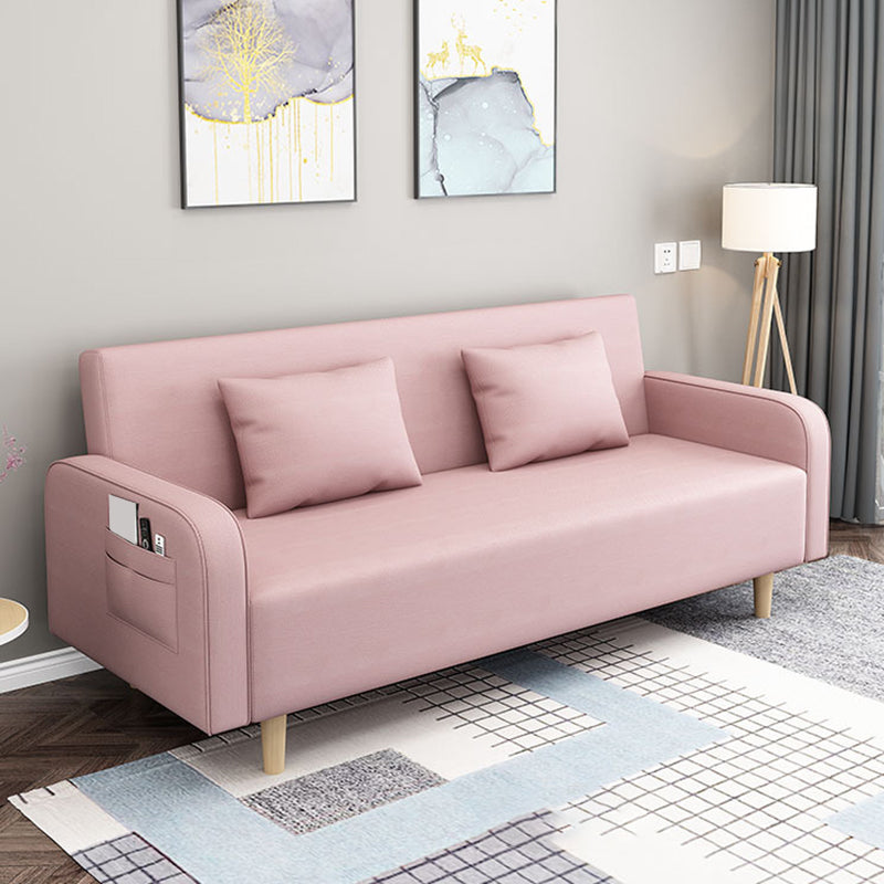 Divano contemporaneo con 2 cuscini convertibili braccio quadrato