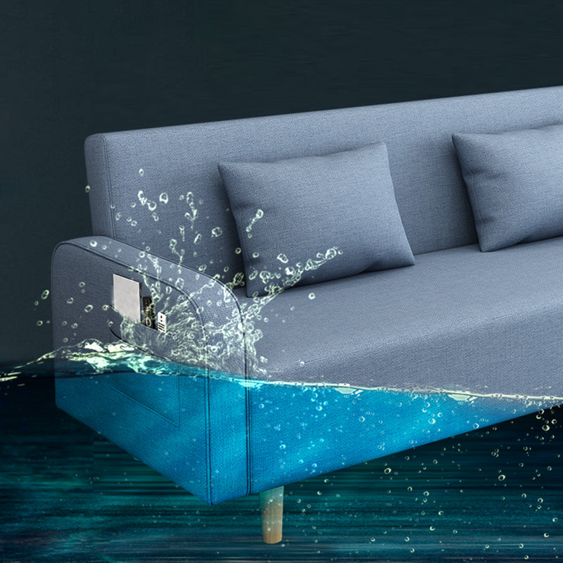 Divano contemporaneo con 2 cuscini convertibili braccio quadrato