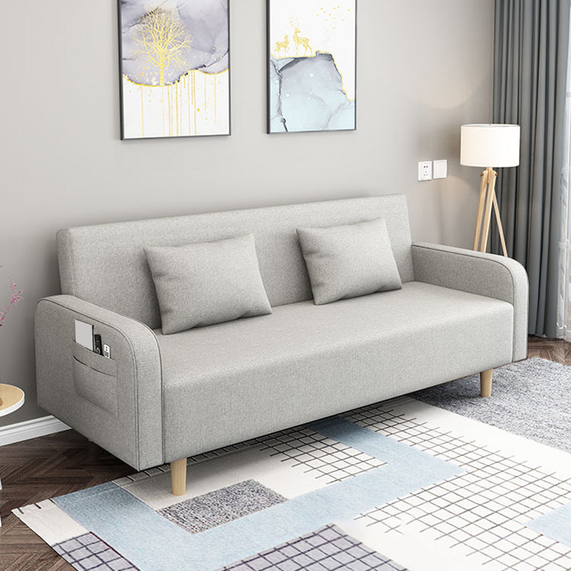 Divano contemporaneo con 2 cuscini convertibili braccio quadrato