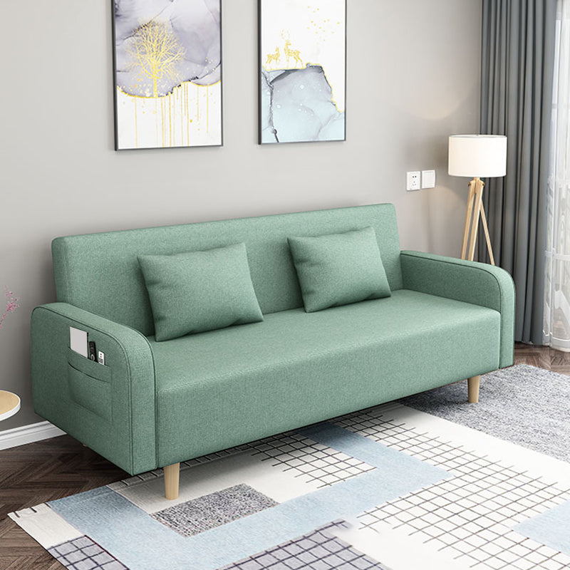 Divano contemporaneo con 2 cuscini convertibili braccio quadrato