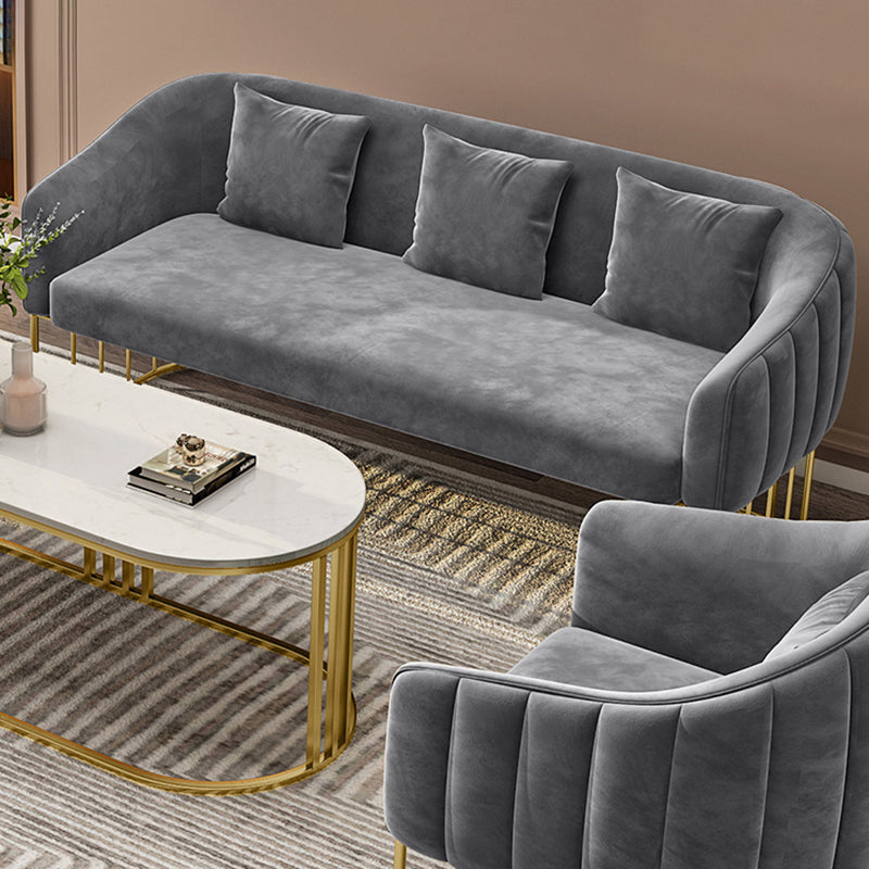 25,59 "W x 29.52" H divano a smoking in velluto divano contemporaneo divano con schiena stretta