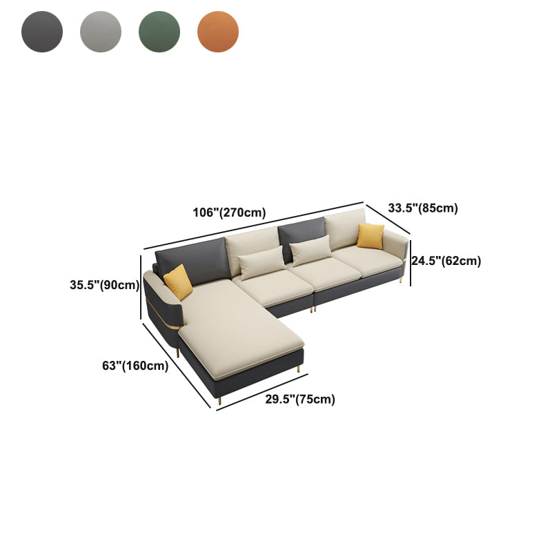 Sofa de style moderne et chaise sectionnelle en faux cuir avec oreillers de boîtier