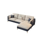 Scandinavian Stain-Resistant Faux Leather Tufted Back Beige Sofa & Chaise