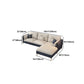 Scandinavian Stain-Resistant Faux Leather Tufted Back Beige Sofa & Chaise