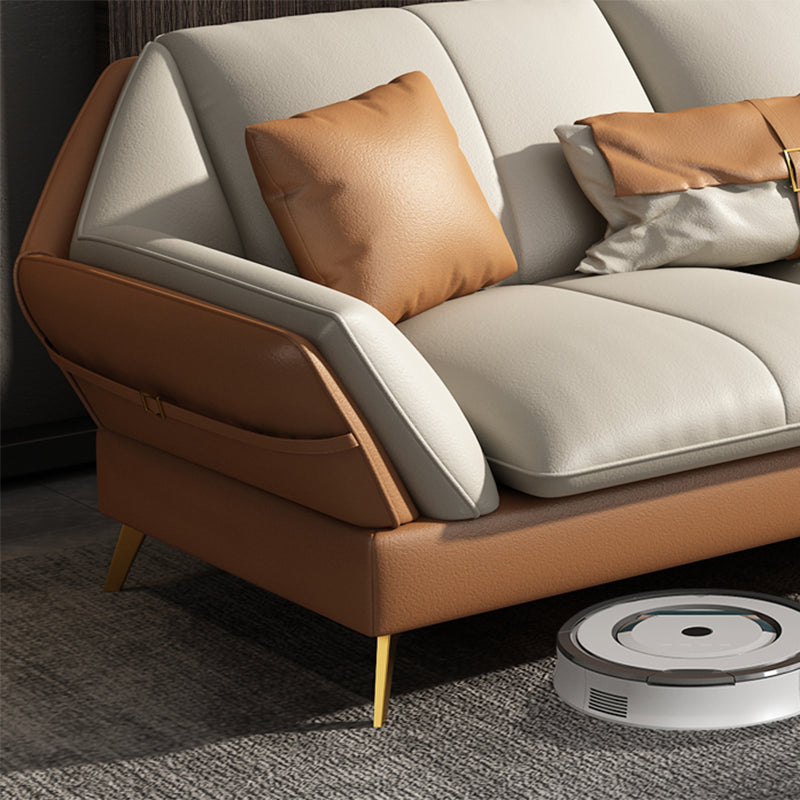 Collapsible Armrest Cushioned Backrest Sofa Bed Sponge Padded Sofa Clearhalo 'furn' 'furn_sectionals' 'Furniture' 'Living Room Furniture' 'Sectionals' 5583421